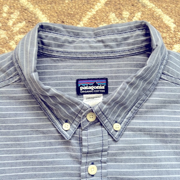 Patagonia Men’s S/S Go To Shirt (Chambray Blue Stripe) - Picture 4 of 5